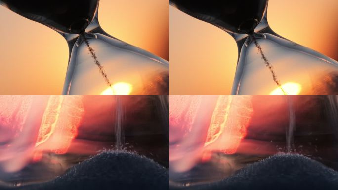 夕阳黄昏傍晚沙漏特写微距