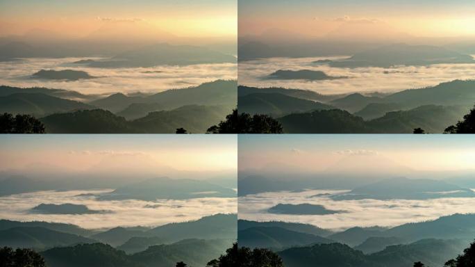 泰国北部清迈的日出山
