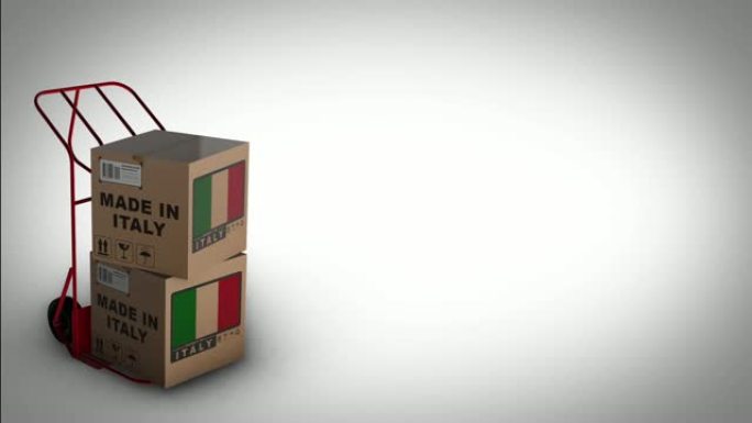 意大利制造带盒子旋转SX的红色手推车