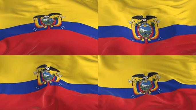 挥舞着环状旗帜作为厄瓜多尔的背景