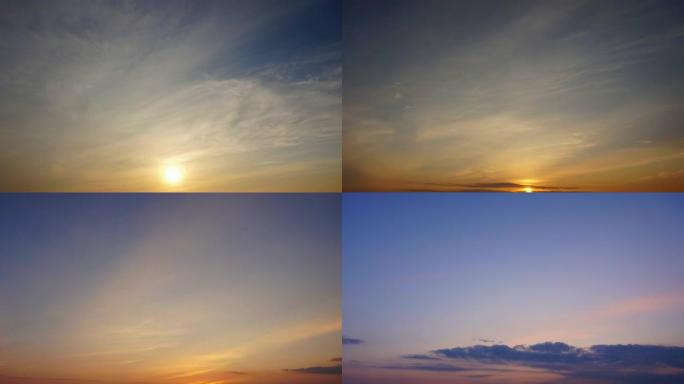 戏剧性的日落延时4k分辨率镜头