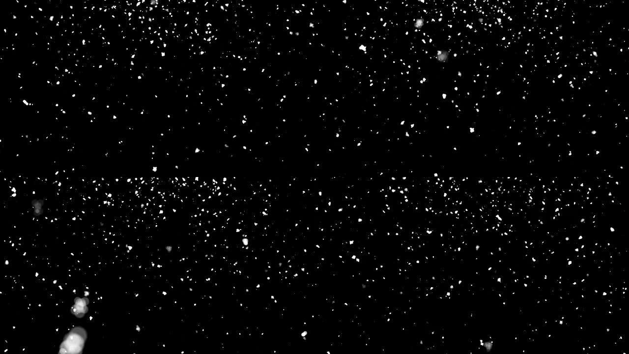 太空中飘落的大气雪，计算机生成的抽象背景