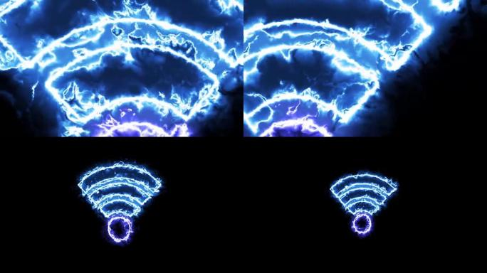 信息传递Wi-Fi符号在丰富多彩的能量光环中