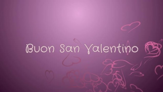 动画Buon San Valentino，意大利语情人节快乐，贺卡