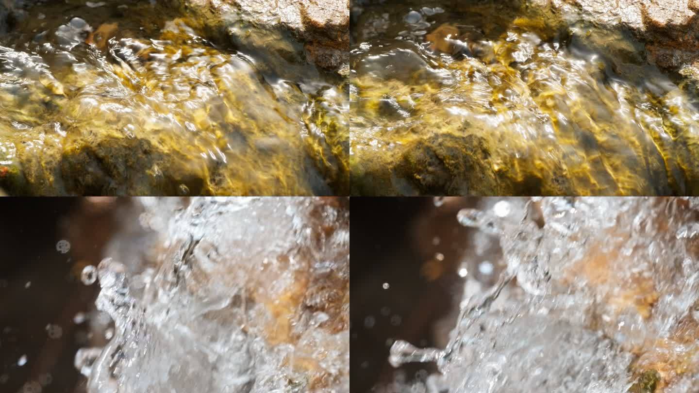 山泉水小溪瀑布实拍镜头