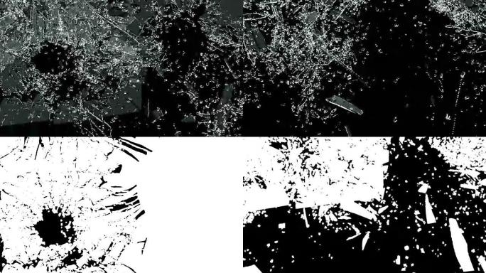 玻璃在慢动作中破碎