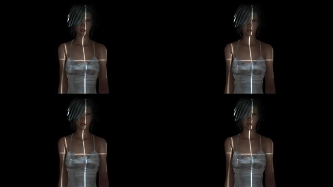 走路的女人的数字3D动画