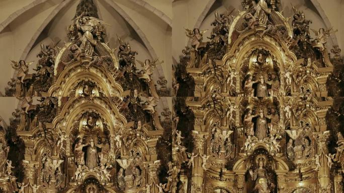 西班牙加泰罗尼亚赫罗纳省卡达克斯-2018年5月14日: 圣玛丽亚教堂祭坛