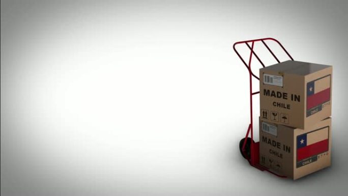 智利制造红色手推车，带盒子旋转DX