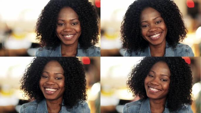 快乐微笑的非洲裔美国妇女的肖像