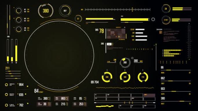 具有HUD和信息图形元素的未来派用户界面。