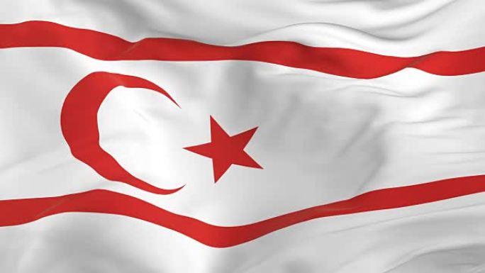 挥舞着环形旗帜作为背景的北塞浦路斯土耳其共和国