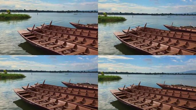 Phayao湖的木制水船