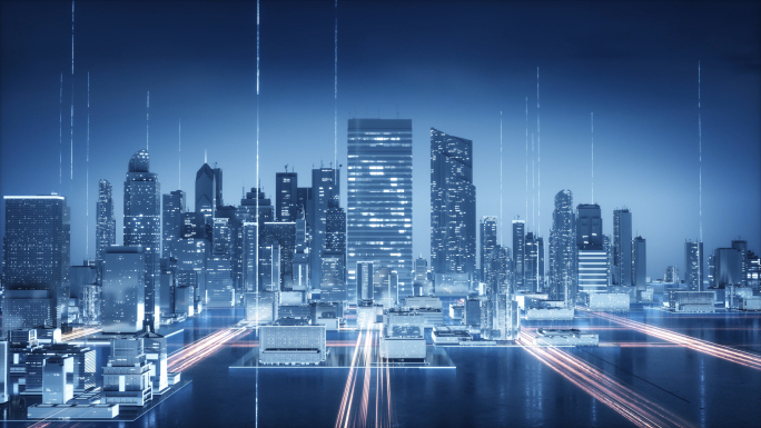 人工智能科技城市大数据智慧办公-视频素材
