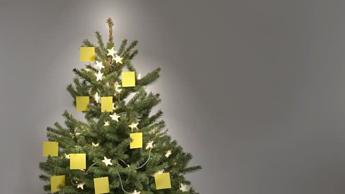 停止运动25个空白黄色便利贴自整理圣诞树
