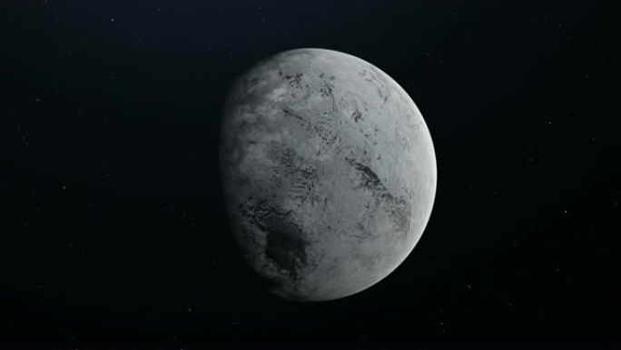 Eris矮行星在外太空中以自己的轨道旋转。3D渲染