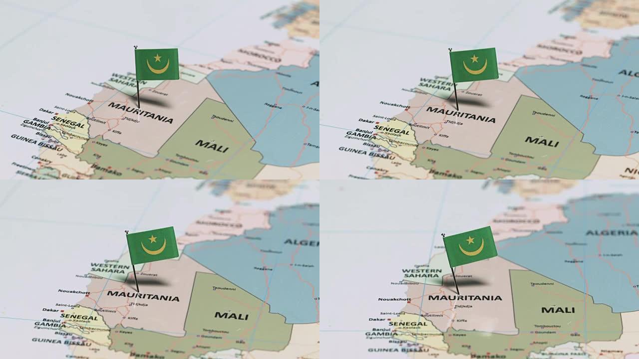 带国旗的毛里塔尼亚