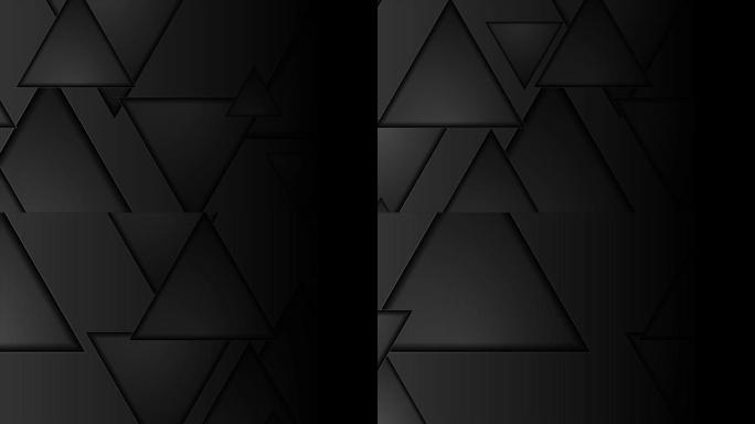 黑色科技三角形概念视频动画