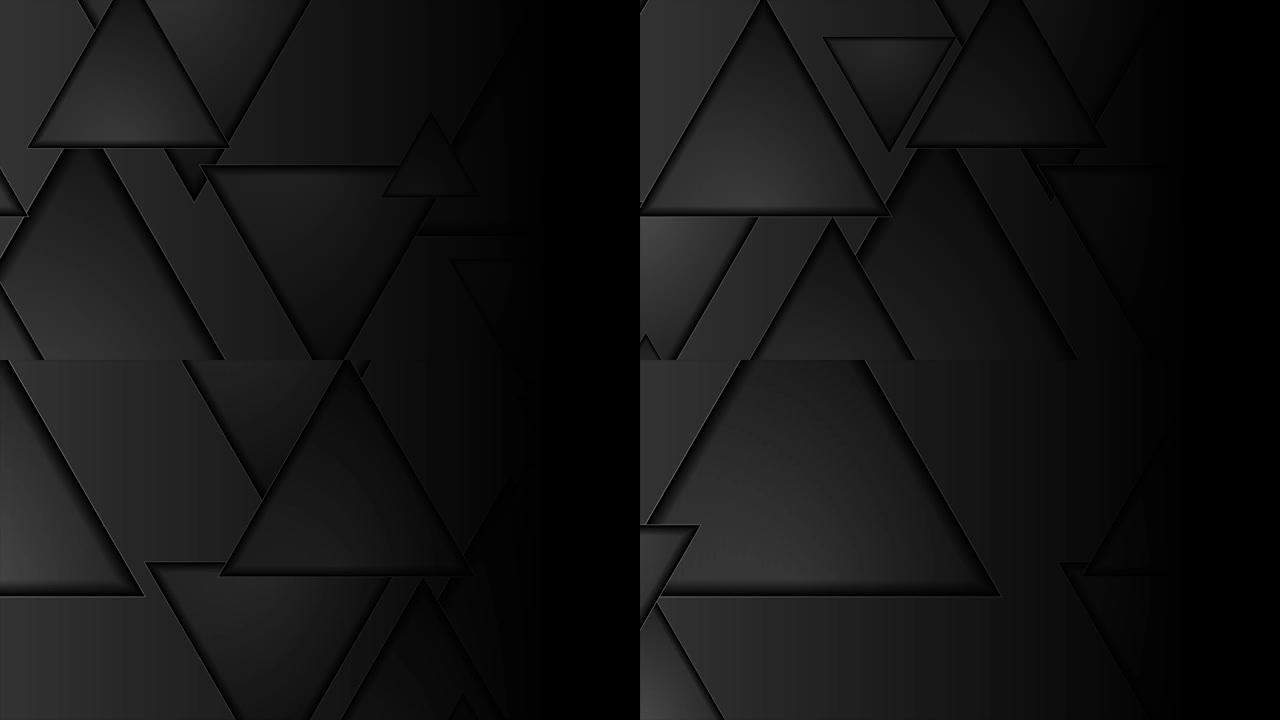 黑色科技三角形概念视频动画