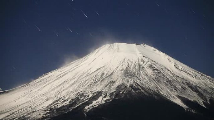 富士山夜景的延时电影