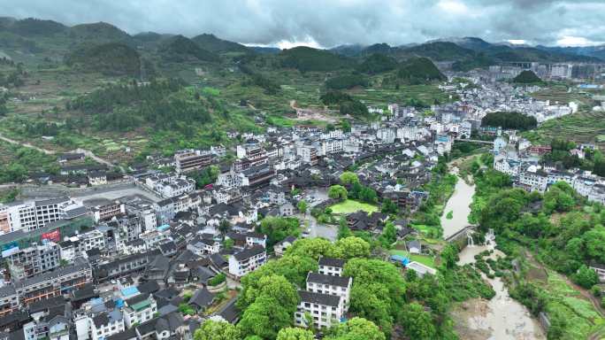 5K航拍湖南湘西永顺县芙蓉镇风景区