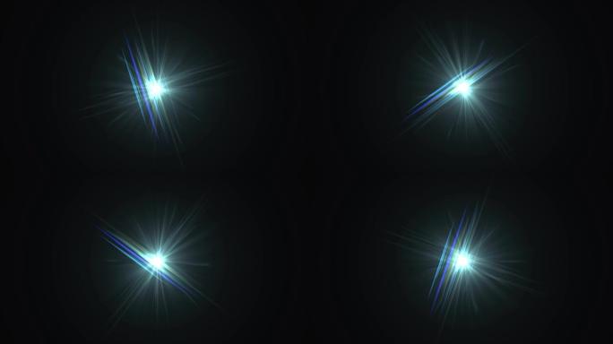 中央明星闪耀旋转光学镜头耀斑闪亮bokeh无缝循环动画艺术背景-新质量自然照明灯光线效果动态七彩明亮