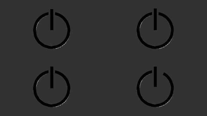 打开电源按钮图标符号输入和输出动画