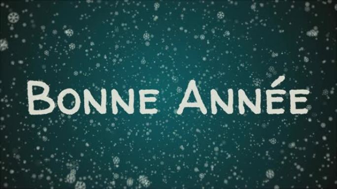 动画Bonne Annee 2019，法语新年快乐，贺卡。