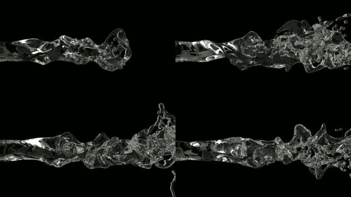 透明透明的水溅到黑色上