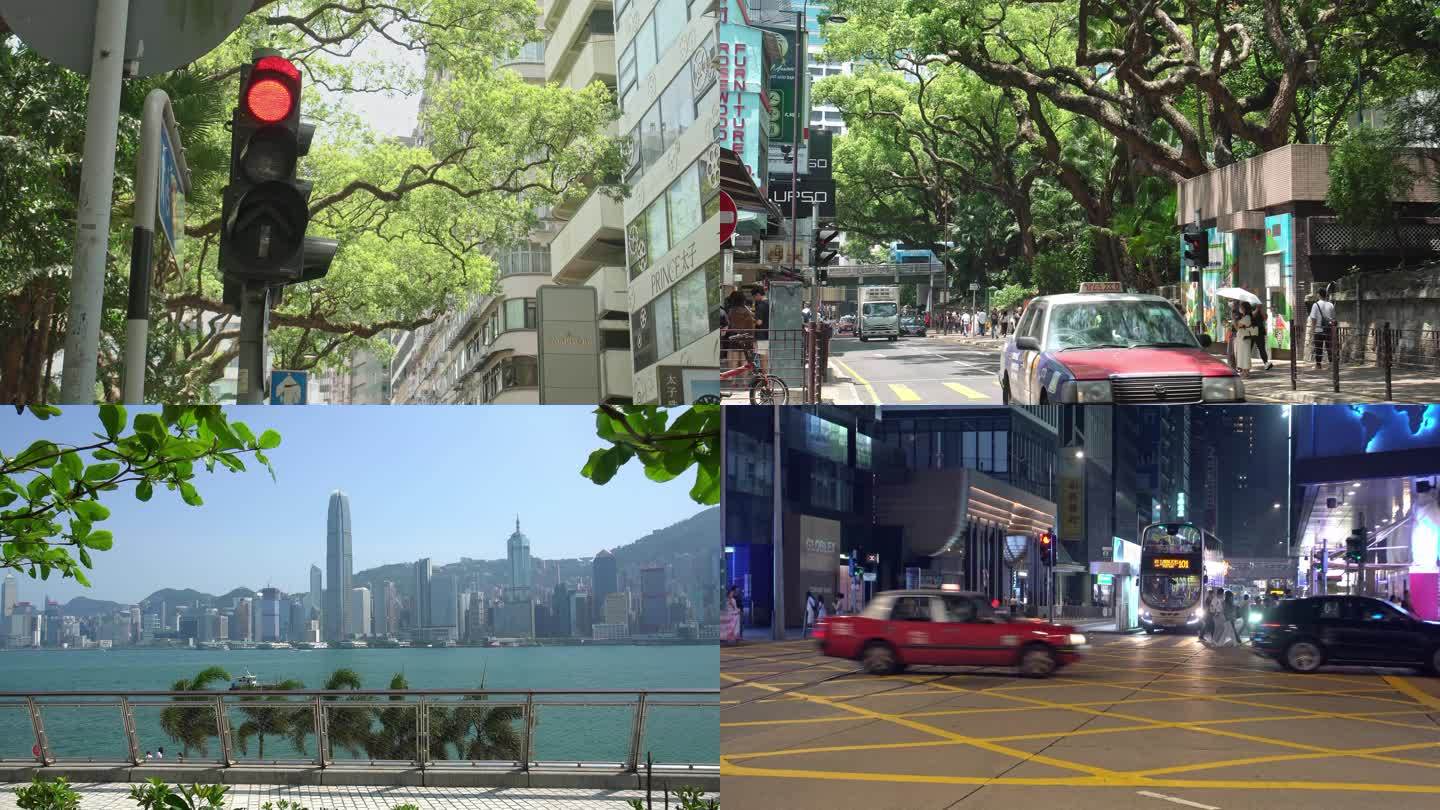 香港街道行人十字路口街景