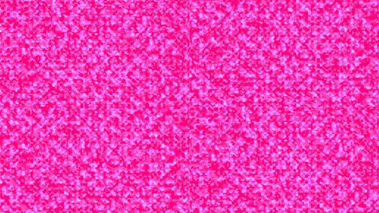 抽象情人节爱心粉色发光图案背景移动，无缝循环动画4K