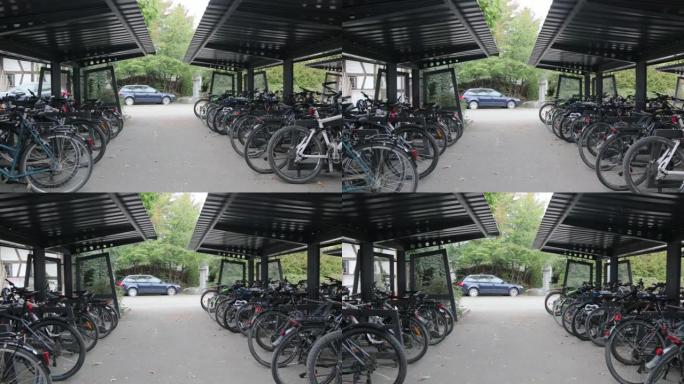 学校自行车停车场