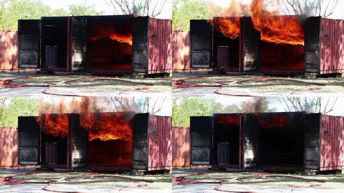 消防和救援培训学校定期做好准备。着火的储存容器