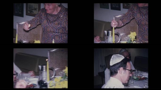 1971老年妇女点燃蜡烛开始逾越节晚餐