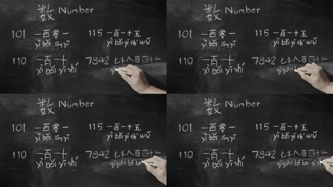 在教室里学习汉语字母 “拼音”。