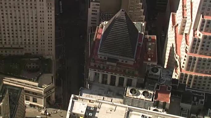 鸟瞰图华尔街-金融区，纽约，美国