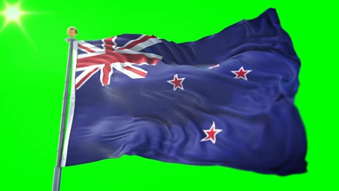 新西兰国旗无缝循环3D渲染视频。美丽的纺织布织物环摆动