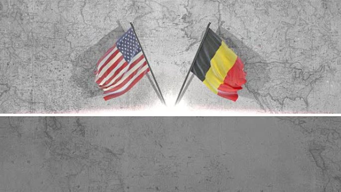 美国和比利时国旗