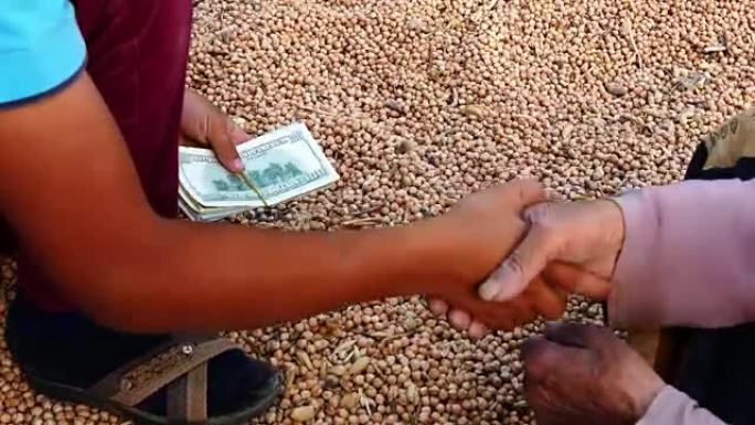卖鹰嘴豆的农民得到了钱，