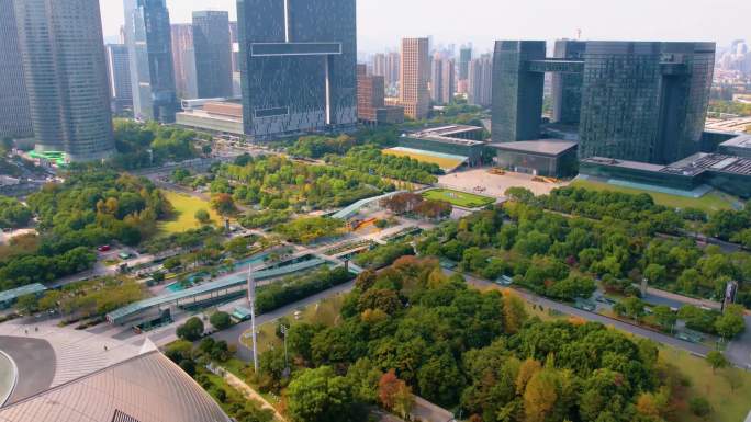 浙江杭州城市风景视频素材航拍