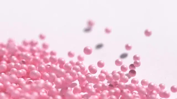 粉色糖果球在声波中跳跃