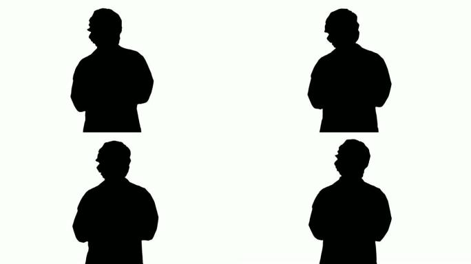 剪影女医生，医学专业人士解释某事