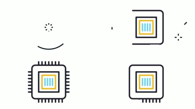 带有Alpha的中央处理器行图标动画