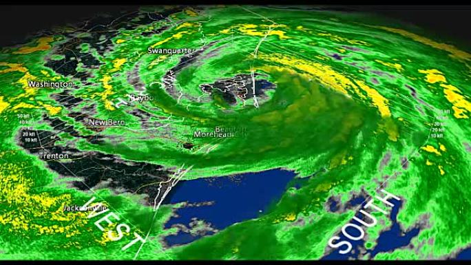 飓风亚瑟2014登陆3D扫描