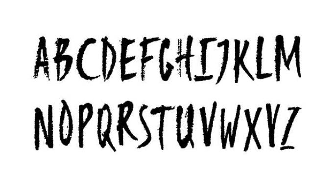 动画手绘大写拉丁字母黑白