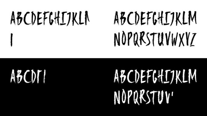 动画手绘大写拉丁字母黑白