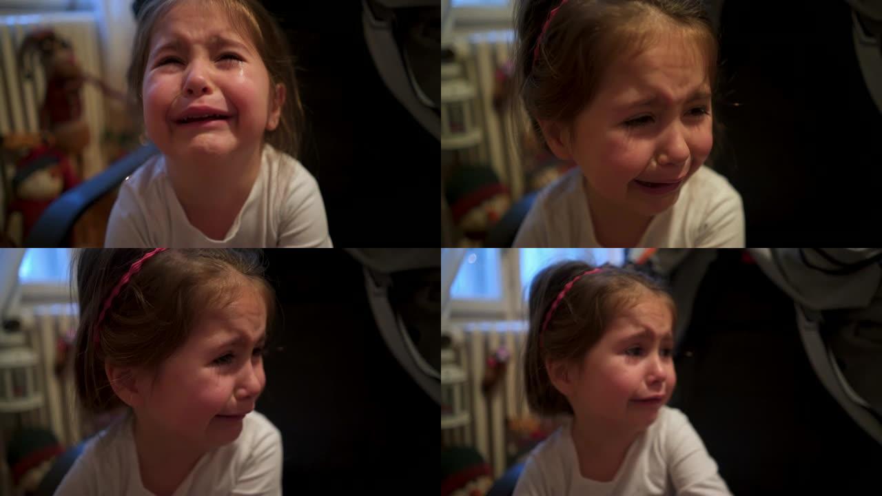 小女孩哭得很厉害