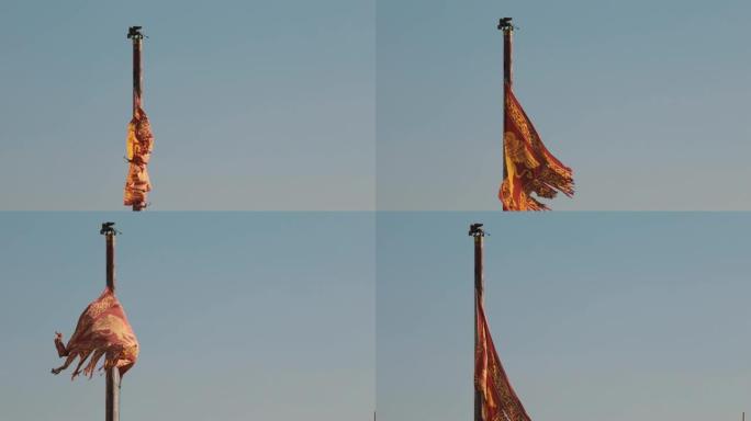 威尼斯共和国的翅膀国旗。旗帜上的圣马克狮子。