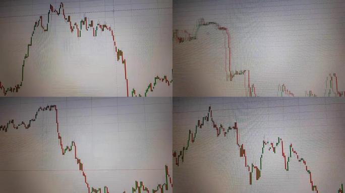 笔尖在显示器屏幕上显示投资分析图表