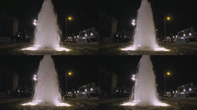 夜晚的喷泉